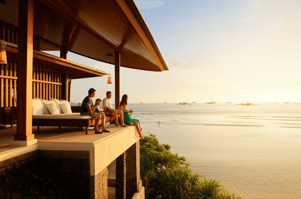Villa Bali famille francaise au coucher du soleil