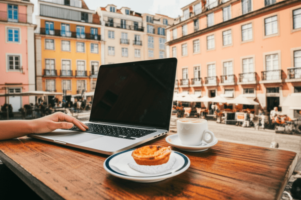 Café à Lisbonne, Portugal - travail et douceur de vivre