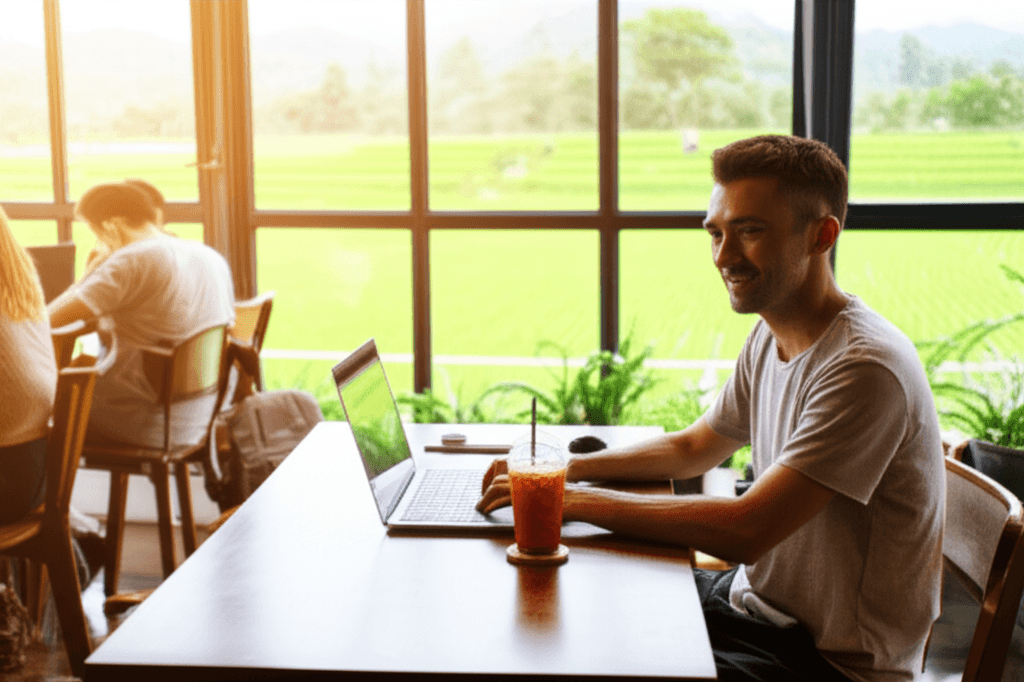 Digital nomad travaille a Chiang Mai, Thailande