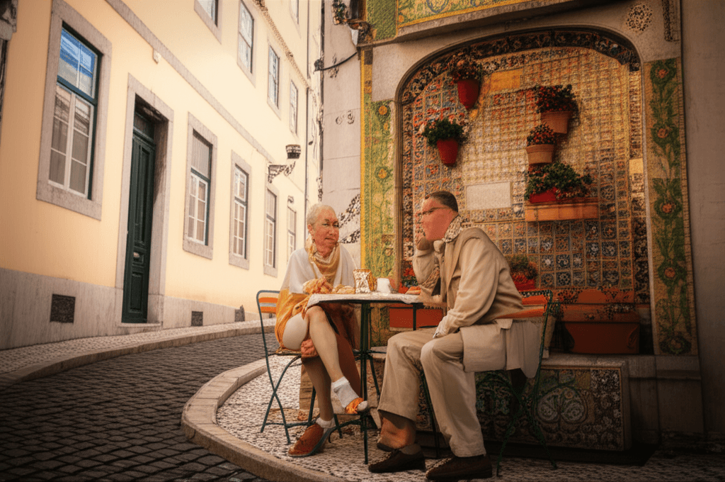 Couple retraité savourant Lisbonne. Portugal retraite.