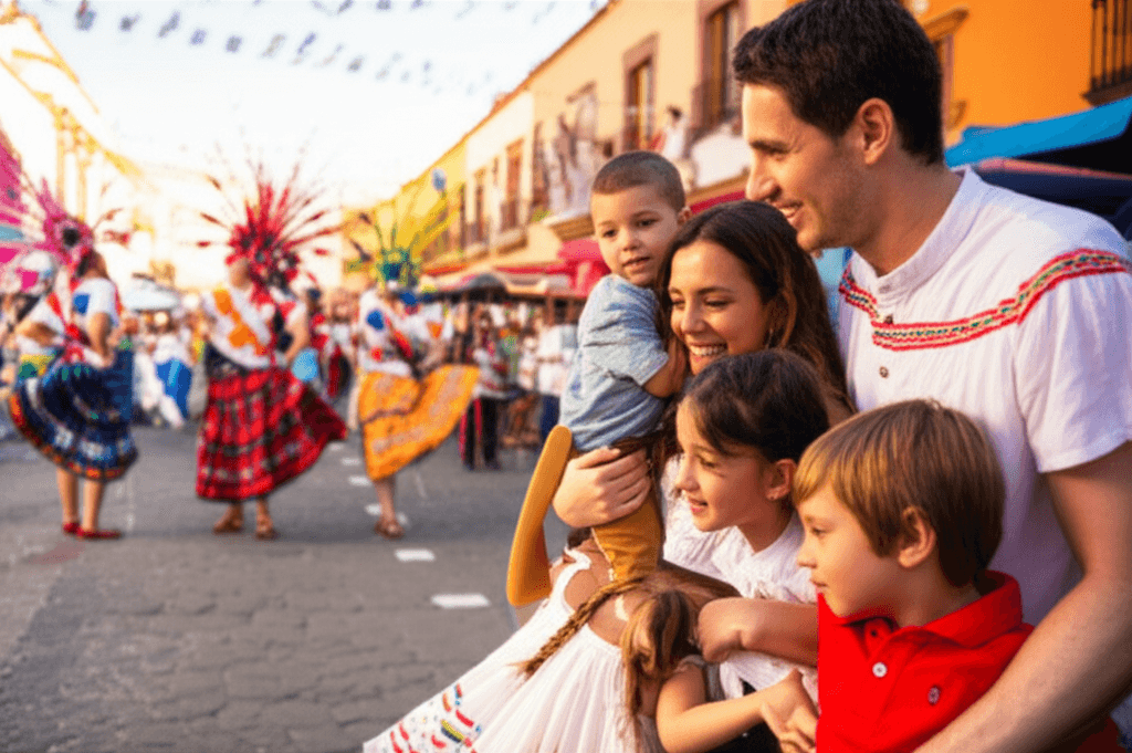 Famille française à Oaxaca pendant la Guelaguetza